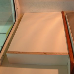 The final fit of the raised microwave platform.
