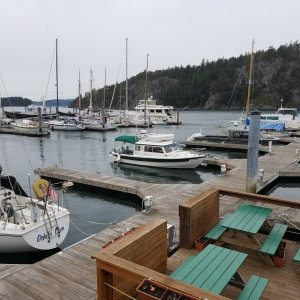 Spring trip to the San Juans. Had to hole up at Deer Harbor, on Orcas Island due to weather.