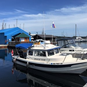 Midnight Flyer docked at the Ladysmith Community Marina