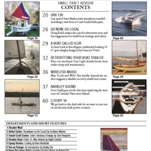 Small Craft Advisor May/June 2018 contents, with feature on 16's including Lil'C