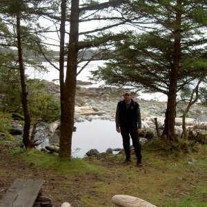 Jay by the hot springs pool