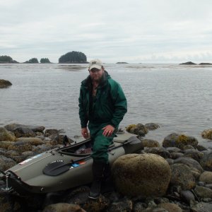 Ready to leave the hot springs at Bertha Bay for Mirror Harbor after wonderful hot water soak. I\'m wearing my Mustang Survival bibs & jacket with neoprene boots