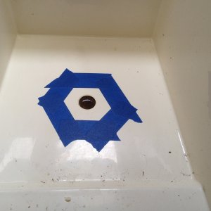 Blue tape will help prevent chips or tearout while cutting.