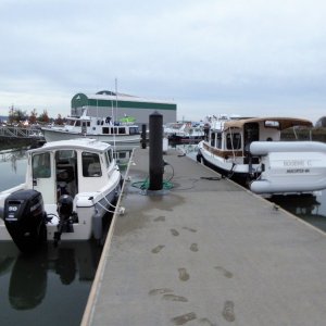 There is company at the dock in the form of another boat, but no people around unfortunately