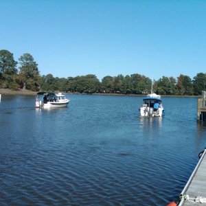 Leaving the Baum's dock
