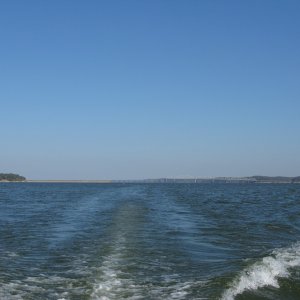 Heading up river again...