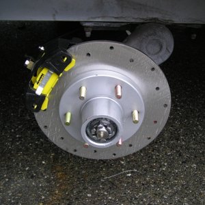 New stainless steel Tie Down Engineering G5 brakes.  11.75" 6 lug nut.