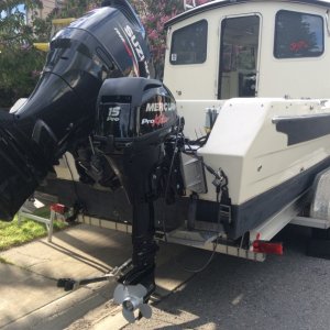 15 hp kicker installed on mini-jacker plate