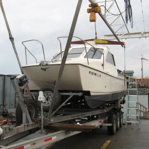 Getting ready to separate the two trailers