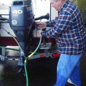 Attach the "Y" to the rinse hose first, and then the OB ports.