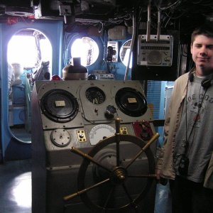 (Dora~Jean)
My son's (Miles) thinking -- hey, steering this ship is a piece of cake.