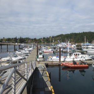 Our boat is at home in Friday Harbor 10-5-14 (see photos in my Before Restoration album from late 90s where it was moored not far from here by original owner).