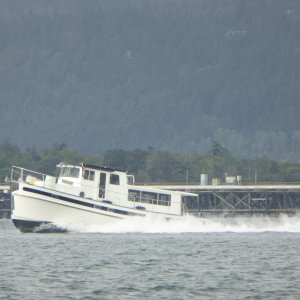 Not a C-dory but cool nonetheless...a Nordic 44 Test Boat running at what I estimated to be 25 knots, Anacortes July 11th, 2017