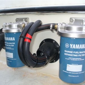 Stainless Steel Jumbo 10Micron Water Seperators....fuel lines routed thru engine control connection lines