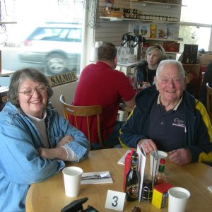 Sally and Dusty at Lunch