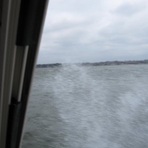 water over the bow and gunwale all day