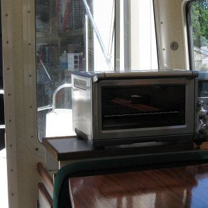 Aft/port with very nice Breville toaster oven.