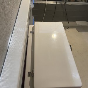 the back is actually flush with the edge of the cockpit - there will eventually a seat and possibly back cushion on the cooler