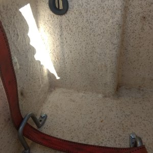Port lazarette: this is where the house battery is going. Drilled a hole for the cables, added a grommet and some anchors for the battery hold down strap.