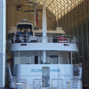 One of the yachts at Twin Bridges