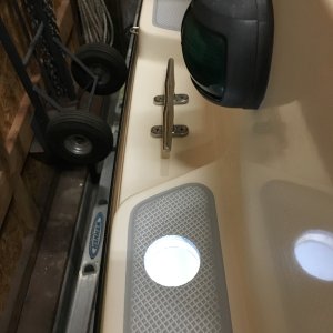 Hole for fill fitting drilled forward starboard side.