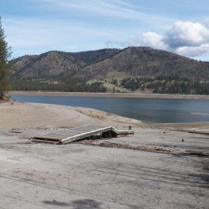 The Inchelium Ferry launch site.  The lake guide said that this launch was usable at this lake level.  I've got AWD, but no thanks.