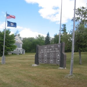 Lime Island Harbor sign.