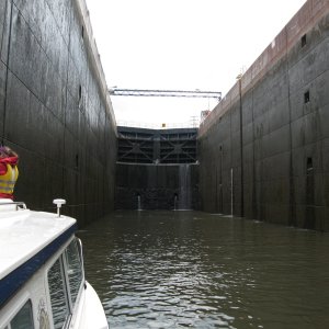 On the way up, most of the way through the Erie Canal and Trent Severn we were the only boat locking through