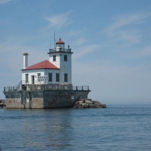 Light house at entrance to Oswego harbor