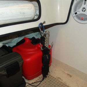 Utility knife behind anchor.