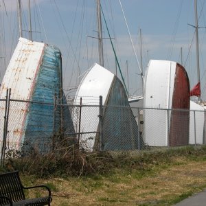 This old boatyard has since been removed. It layed east of the reclaimed wetland turned into a park.