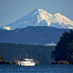 Mount Baker covered with fresh snow
