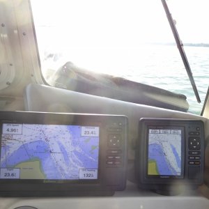 This is one reason for the slow cruise - Going south down the canal that is littered with commercial crab pots while blinded by sun glare. Still not sure how thats legal to cover a navigational canal with crab pots.