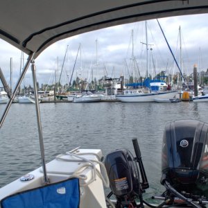 Woke up Friday morning to a full visitor dock, but no C-Brats, and no signs indicating the dock is reserved for the event.  Asked the Marina and found out they had us over in the "old" section, Gate 3 instead.