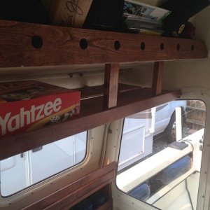 New shelves.  Setup allows for convenient food/utility storage.