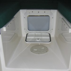 Factory installed access hatch for visual indication of water level.