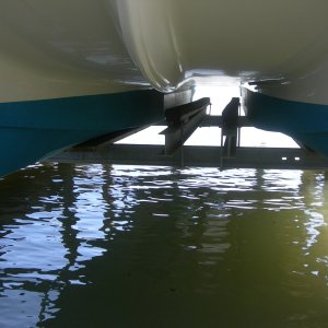 Closeup of hull rests