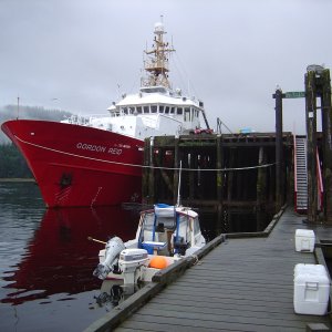 At the dock with Gordon