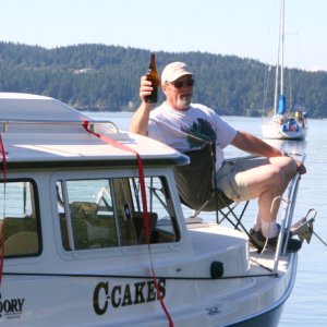 Barry (C-CAKES) enjoys a libation at Pirates' Cove