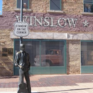 Winslow Arizona, "standing on the corner" tribute to the Eagles song. Take it Easy