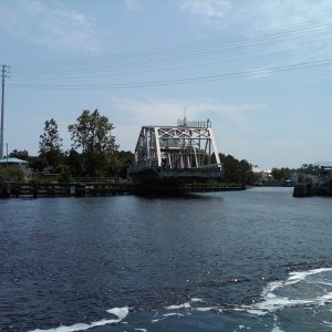 ICW - swing bridge at Little River.  We were too tall at high tide.