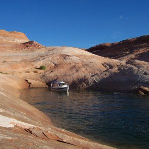 Monday morning west side of main channel south of Forgotten Canyon 9-2-13.