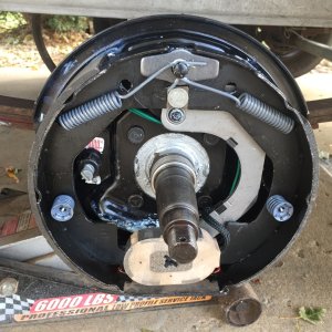 RH brake installed on axle.