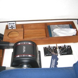 Helm station cup, Kleenex and storage bin