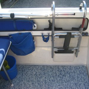 Starboard side cam cleats for fender or temporary holding of dock lines