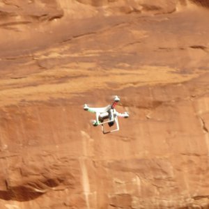 Jody's helicopter with go-cam in Forgotten Canyon Monday afternoon 0-23-13