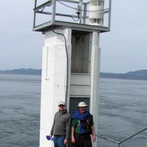 (Pat Anderson) - Lyle (Bess-C) and Brock (Bambina) at Turn Point Light, Stuart Island