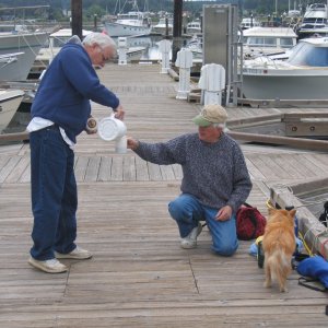 (Knotty-C) Terry (Rock C) Sharing the morning coffee with Bill (Brave Heart)