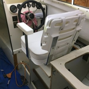 Test fitting the new helm chair.