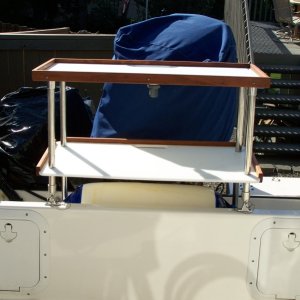 Unit can be reversed (with 9 inch leg extensions added) to mount inside cockpit to allow raising of motor and installation of camper canvas
